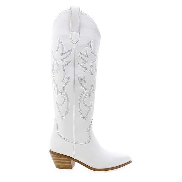 Last 1 Urson White Cowboy Boots - Picture 2 of 11